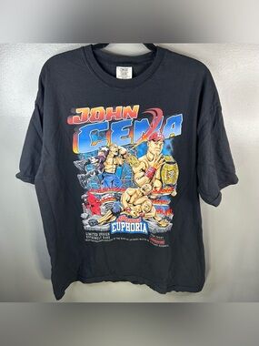 John Cena WWE Planet Euphoria Black Graphic Shirt Size XL